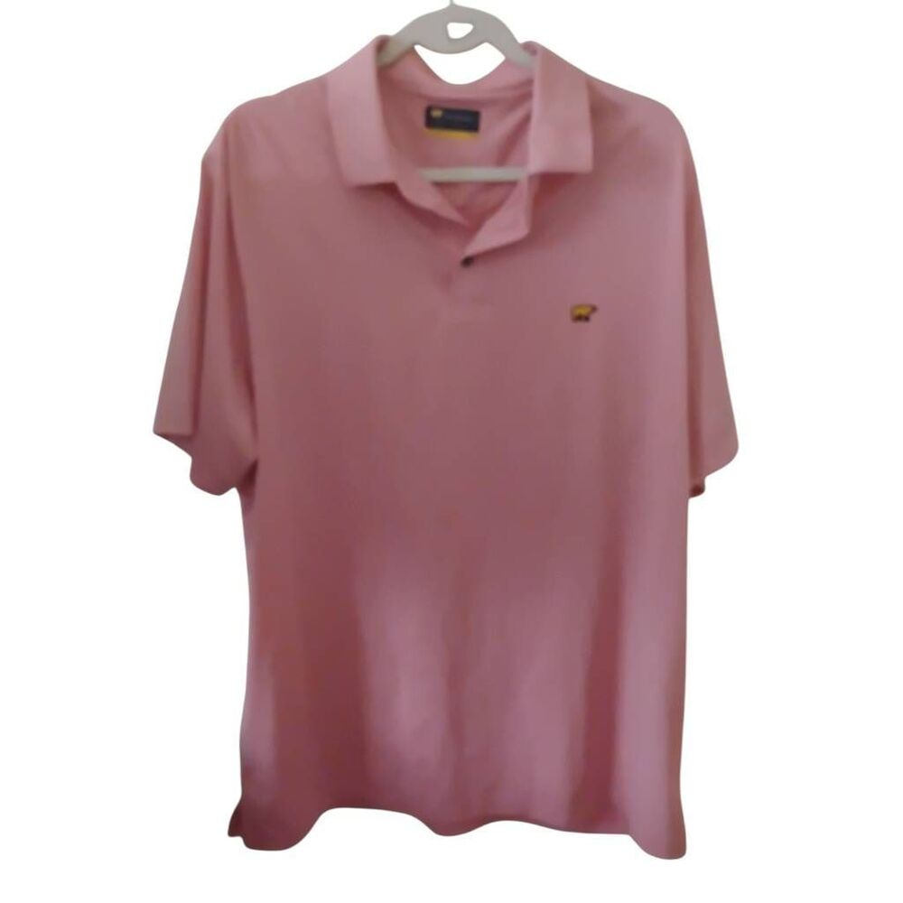 Men's Jack Nicklaus Pink Bear Logo Golf Polo‎ Shirt Size Large